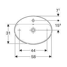 Load image into Gallery viewer, Geberit VariForm Oval Countertop Vanity Basin with Tap Hole Bench