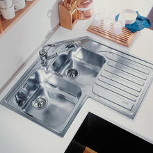 Load image into Gallery viewer, Franke Studio STX 621 Stainless Steel Double Bowl Corner Inset Sink RH Drainer - Stainless Steel
