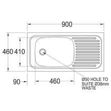 Load image into Gallery viewer, Franke Contract SA94 Stainless Steel Single Bowl Overmount Sink 460x900mm