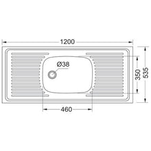 Load image into Gallery viewer, Franke Trendline 712 Stainless Steel Single Centre Bowl Overmount Sink 535x1200mm