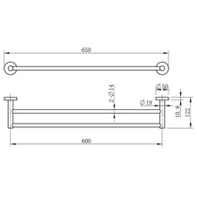 Load image into Gallery viewer, Cobra Seine Double Towel Rail 600mm - Matt Black