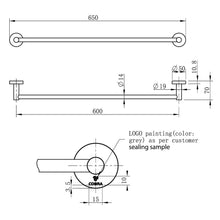 Load image into Gallery viewer, Cobra Seine Single Towel Rail 600mm - Matt Black