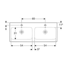 Load image into Gallery viewer, Geberit iCon Double Bowl Wall-Hung Basin