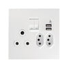 Crabtree Topaz USB Combo Socket 4 x 4 - White
