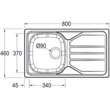 Load image into Gallery viewer, Franke Nouveau NVN611 Stainless Steel Single Bowl Inset Sink 460x800mm