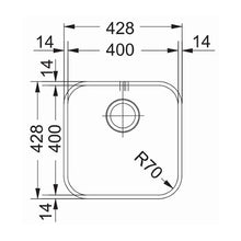 Load image into Gallery viewer, Franke Selene SLX110-40 Stainless Steel Single Bowl Undermount Sink 428x428mm