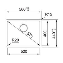 Load image into Gallery viewer, Franke Maris MRG610-52 Fragranite Single Bowl Undermount Sink 440x560mm