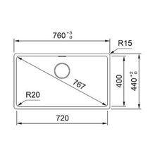 Load image into Gallery viewer, Franke Maris MRG610-72 Fragranite Single Bowl Undermount Sink 440x760mm