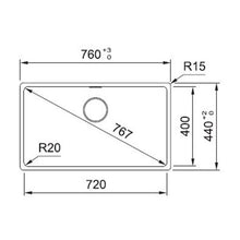 Load image into Gallery viewer, Franke Maris MRG610-72 Fragranite Single Bowl Undermount Sink 440x760mm