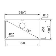 Load image into Gallery viewer, Franke Maris MRG610-72 Fragranite Single Bowl Undermount Sink 440x760mm