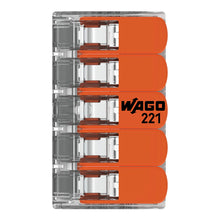 Load image into Gallery viewer, Wago 221 Lever Type 5 Way Splicing Connector 0.5 - 6mm²
