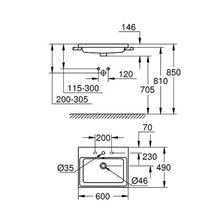 Load image into Gallery viewer, GROHE Cube Ceramic Drop-In Vanity Basin