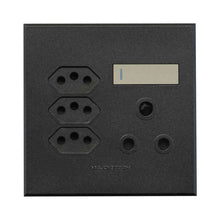 Load image into Gallery viewer, VETi 3 3V25TG Pola 3x Slimline & RSA Combo Wall Socket 4x4 - Graphite / Titanium