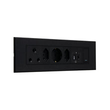 Load image into Gallery viewer, VETi 3 3VOMNI1GG Aura Omni Cluster 2x USB + 2x V-Slim + RSA + Schuko Socket - Graphite