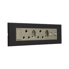 Load image into Gallery viewer, VETi 3 3VOMNI2TG Aura Omni Cluster 2x V-Slim + 2x RSA + Data + Satellite Socket - Graphite / Titanium