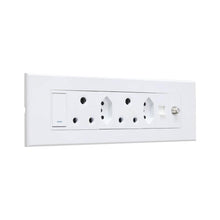 Load image into Gallery viewer, VETi 3 3VOMNI2WW Aura Omni Cluster 2x V-Slim + 2x RSA + Data + Satellite Socket - White