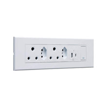 Load image into Gallery viewer, VETi 3 3VOMNI3WW Aura Omni Cluster 2x USB + 2x V-Slim + 2x RSA Sockets - White
