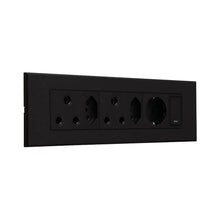 Load image into Gallery viewer, VETi 3 3VOMNI4GG Aura Omni Cluster 2x V-Slim + 2x RSA + Schuko Socket - Graphite