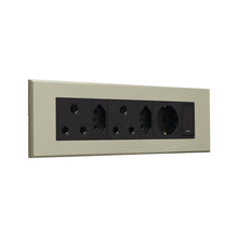 Load image into Gallery viewer, VETi 3 3VOMNI4GT Aura Omni Cluster 2x V-Slim + 2x RSA + Schuko Socket - Titanium / Graphite