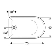 Load image into Gallery viewer, Geberit 406010016 Bambini Asymmetrical Bathtub - White Technical drawing