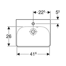 Load image into Gallery viewer, Geberit Smyle Square Wall-Hung Basin with Asymmetrical Overflow