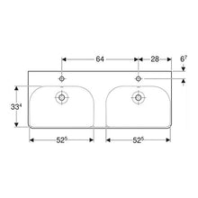 Load image into Gallery viewer, Geberit Smyle Square Double Bowl Wall-Hung Basin