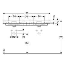 Load image into Gallery viewer, Geberit Smyle Square Double Bowl Wall-Hung Basin