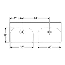 Load image into Gallery viewer, Geberit Smyle Square Double Bowl Wall-Hung Basin