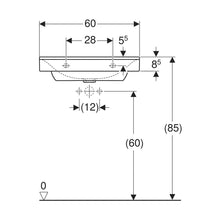 Load image into Gallery viewer, Geberit Xeno² Wall-Hung Basin with Central Tap Hole 600mm