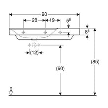 Load image into Gallery viewer, Geberit Xeno² Wall-Hung Basin with Tap Hole and Shelf Surface 900mm