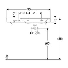 Load image into Gallery viewer, Geberit Xeno² Wall-Hung Basin with Tap Hole and Shelf Surface 900mm