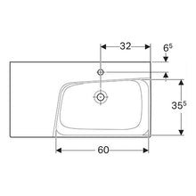 Load image into Gallery viewer, Geberit Xeno² Wall-Hung Basin with Tap Hole and Shelf Surface 900mm