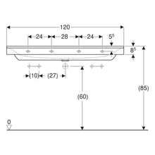 Load image into Gallery viewer, Geberit Xeno² Rectangular Wall-Hung Basin 1200mm