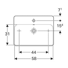 Load image into Gallery viewer, Geberit VariForm Rectangular Countertop Vanity Basin with Tap Hole Bench