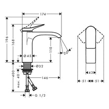 Load image into Gallery viewer, hansgrohe Vivenis Single Lever Basin Mixer 110 - Chrome