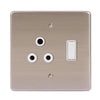 Lesco Stainless Steel RSA Socket 4 x 4 - White Switch