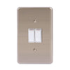 Lesco Stainless Steel 2 Lever 1-Way Light Switch 4 x 2 - White