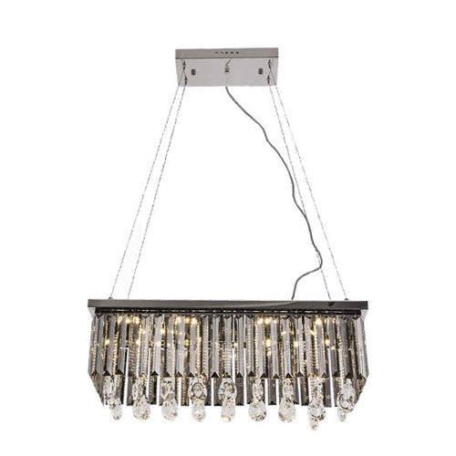 Chrome LED Chandelier with Crystals Rectangle