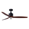 3 Blade Ceiling Fan with LED Light 1320mm - Wood / Black