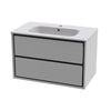 Casso Cabinets Vogue Wall Hung Unit with Victorian Basin 800mm - White