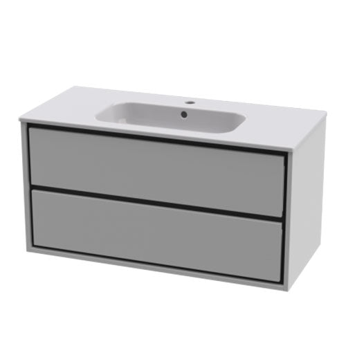 Vogue 1000mm Wall Hung Unit with Victorian Basin - White