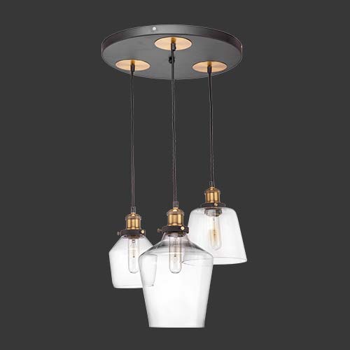 K. Light Antique 3 Light Cluster Pendant - Brass – Livecopper