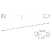 Load image into Gallery viewer, Cobra 101154EN00 Seine Hand Shower Hose 1500mm - Brushed Nickel Technical drawing