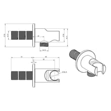 Load image into Gallery viewer, Cobra 101148EN00 Seine Round Shower Outlet - Brushed Nickel Technical drawing