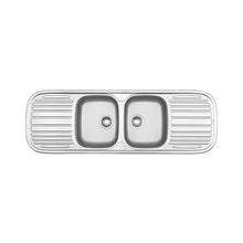 Load image into Gallery viewer, Franke Quinline QLX622 Stainless Steel Double Bowl Inset Sink 500x1500mm