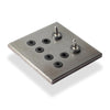 Lumen8 Element Double RSA Toggled Chrome Switches 4 x 4 - Hammered Steel