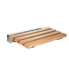 Stunning Bathrooms Fold Up Steel and Timber Shower Seat - Wood / Silver