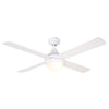Twister 4 Blade Ceiling Fan with Light 1200mm - White