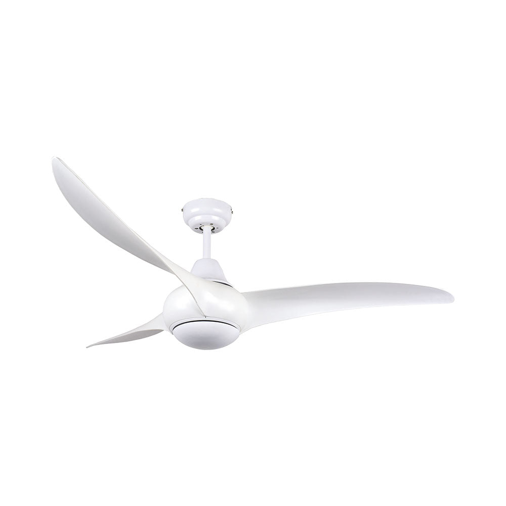3 Blade Ceiling Fan with Remote 1320mm - White Finish
