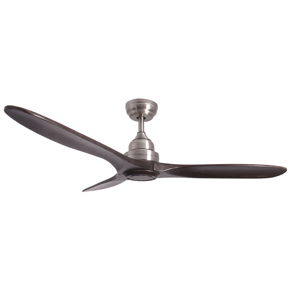 3 Blade Ceiling Fan 1320mm - Satin Nickel / Wood